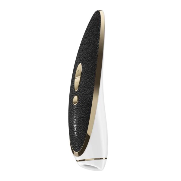 Преміум вакуумний стимулятор Satisfyer Luxury Haute Couture Black із вставкою зі шкіри