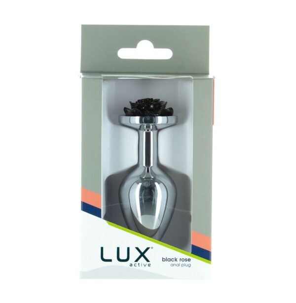 Металева анальна пробка Lux Active з трояндою Rose Anal Plug, віброкуля в подарунок