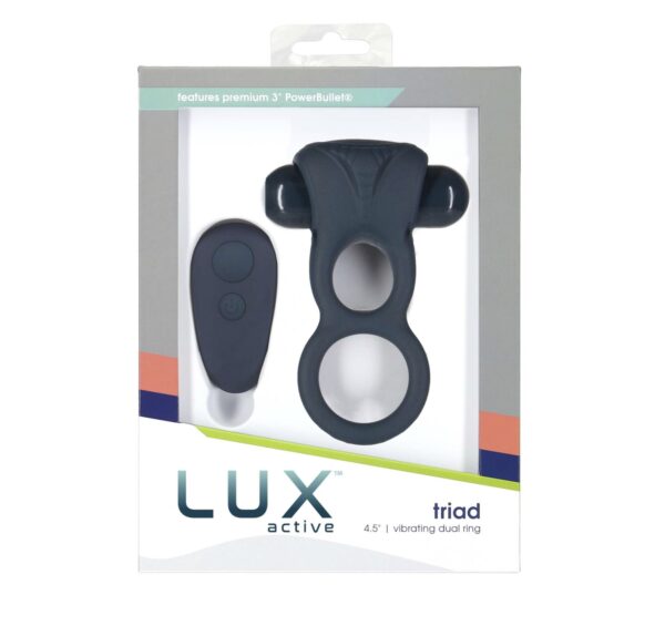 Подвійне ерекційне кільце з вібрацією Lux Active Triad Vibrating Dual Cock Ring