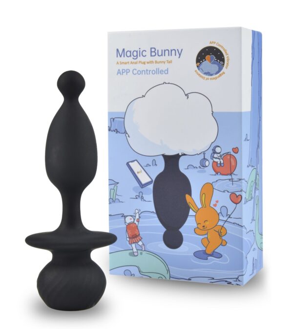 Анальна смарт-пробка Magic Motion Bunny зі знімним пухнастим хвостиком, керування зі смартфона