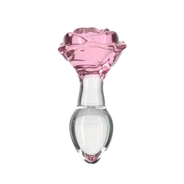 Скляна анальна пробка Pillow Talk Rosy Luxurious Glass Anal Plug, віброкуля в подарунок