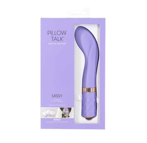 Вібратор Pillow Talk Sassy Purple Special Edition, пов’язка на очі+гра