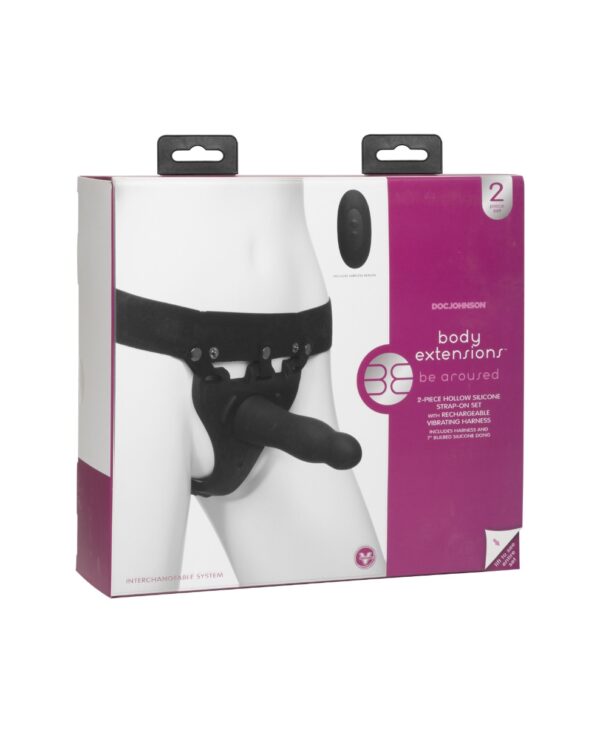 Страпон унісекс Doc Johnson Body Extensions - Be Aroused, вібрація, пульт управління