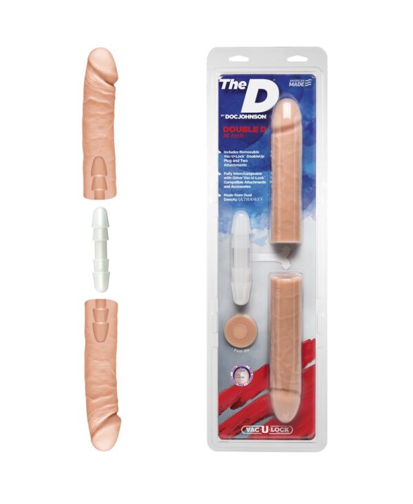 Фалоімітатор подвійний Doc Johnson The D - Double D, 16 Inch ULTRASKYN