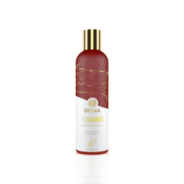 Натуральна масажна олія DONA Recharge Lemongrass & Gingerl (120 мл)