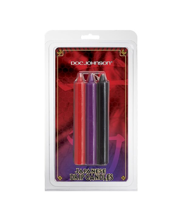 БДСМ свічки низькотемпературні Doc Johnson Japanese Drip Candles - 3 Pack Multi-Colored