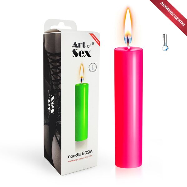 Свічка Art of Sex size M 15 см низькотемпературна, люмінесцентна
